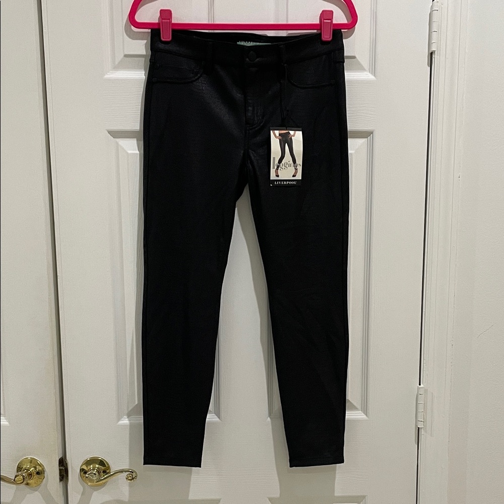 Liverpool Black Textured Skinny Pants Jacqueline